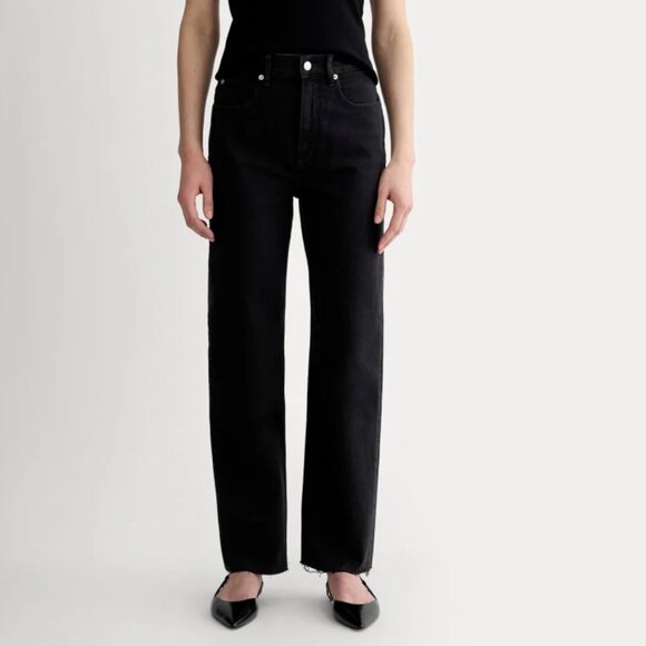 Everlane Denim - Everlane The Way-High Jean in Coal with Frayed Hem